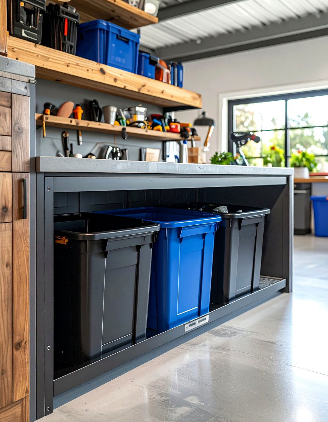 Trash can pull out - 30 garage organization ideas
