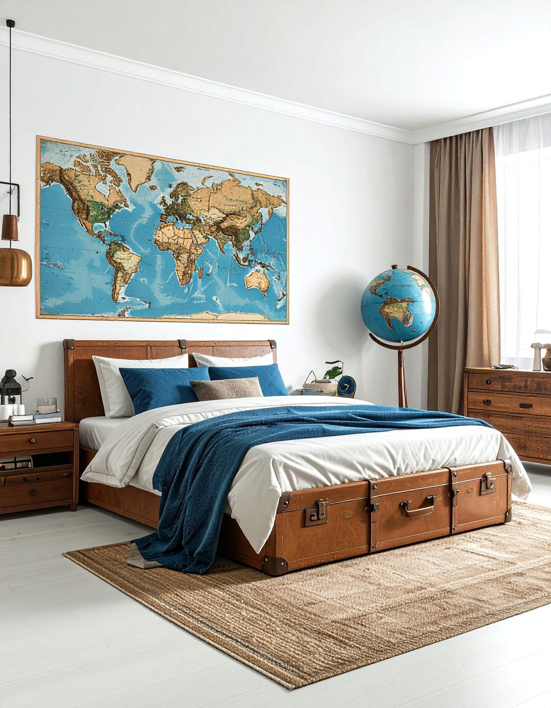 Travel Inspired Bedroom - 30 teenager bedroom decor ideas