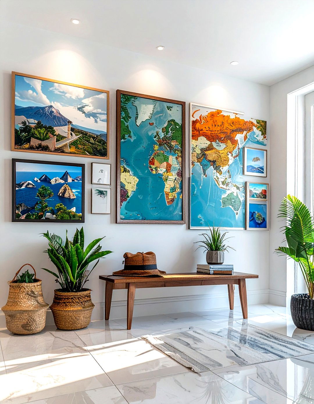 Travel Memory Photo Wall - 30 collage frame ideas