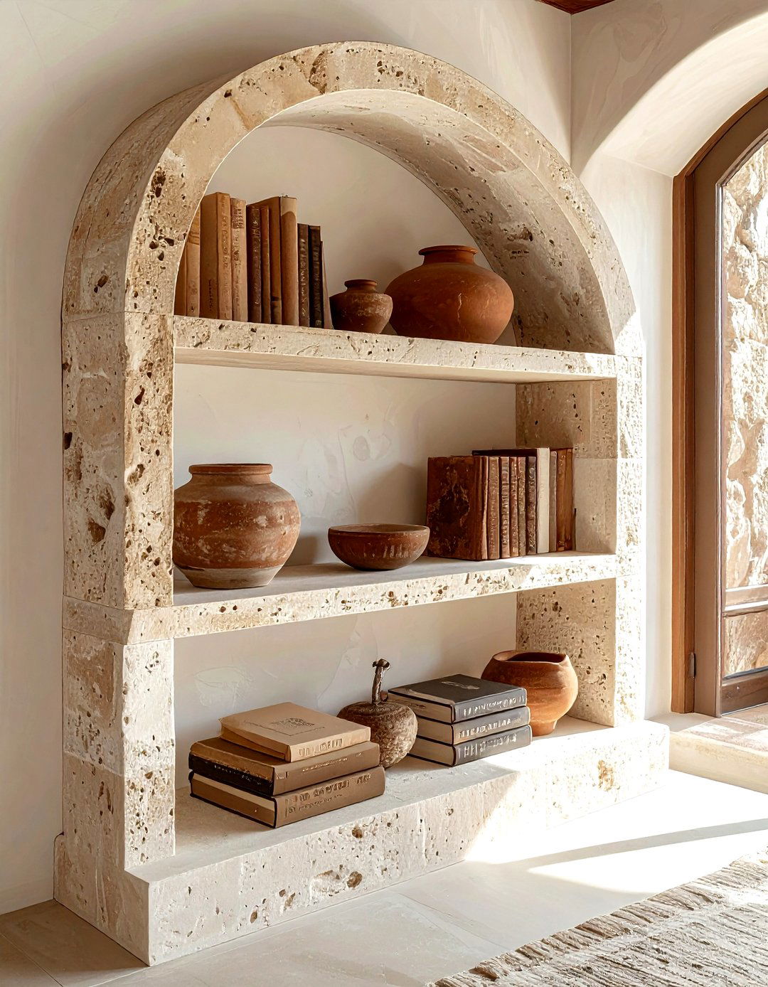 Travertine Bookends - 30 decorative bookend ideas