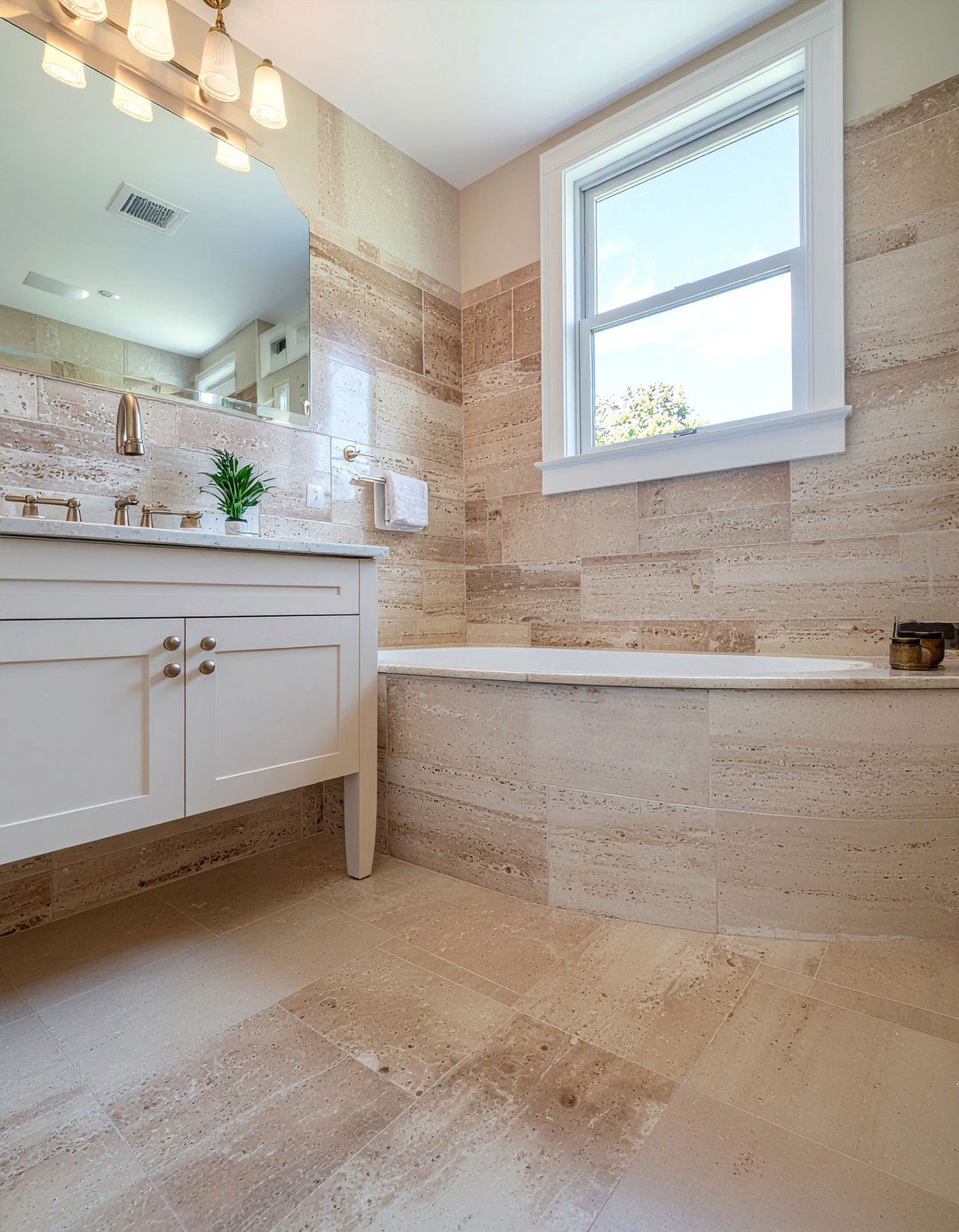 Travertine Laminate Tile Bathroom - 30 bathroom laminate flooring ideas