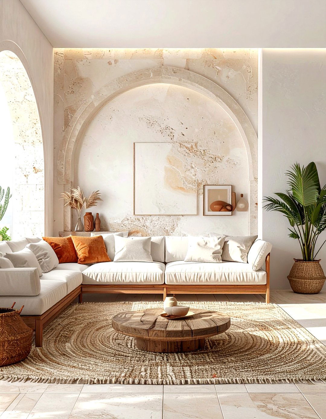 Travertine Living Room Wall - 30 living room stone wall ideas
