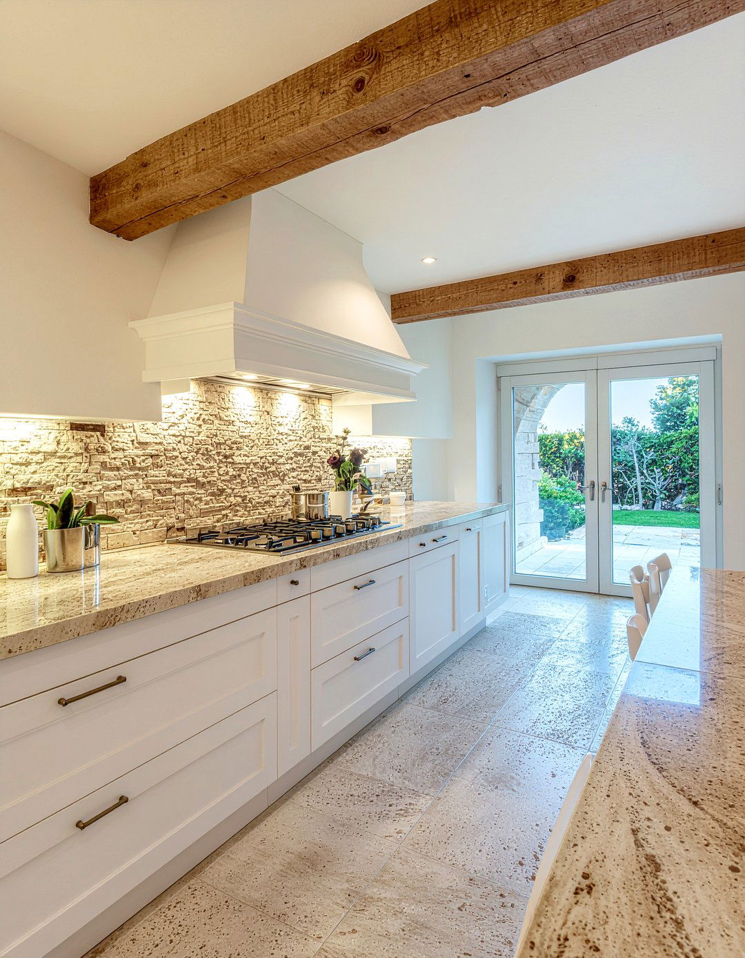 Travertine Look Porcelain Tile - 30 porcelain tile floor kitchen ideas