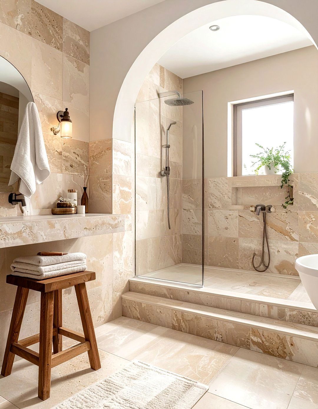 Travertine Tile Bathroom - 30 bathroom warm settings