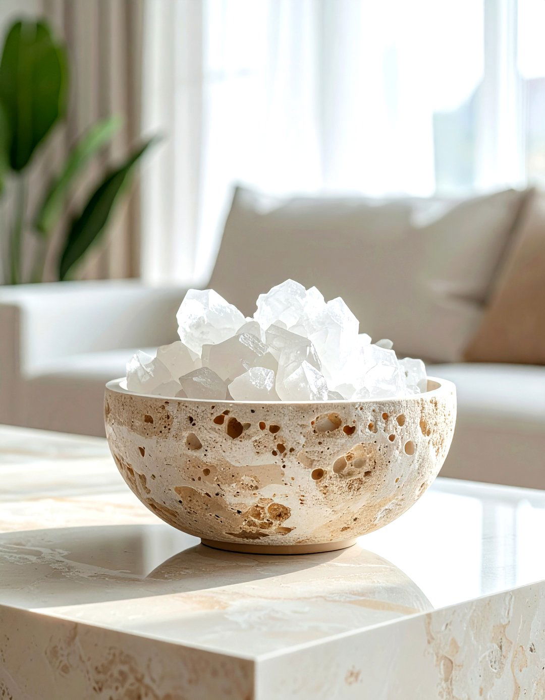 Travertine bowl - 30 decorative bowl ideas