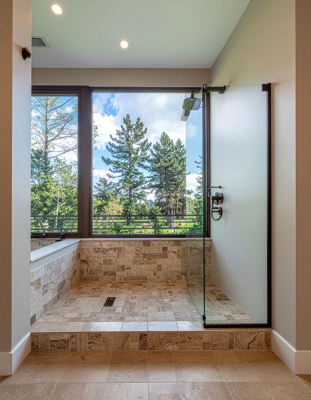 Travertine mosaic shower - 30 mosaic bathroom ideas