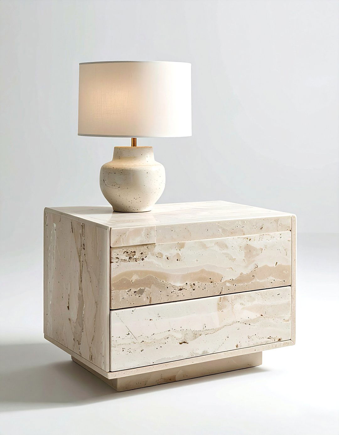 Travertine nightstand set - 30 beige bedroom furniture ideas