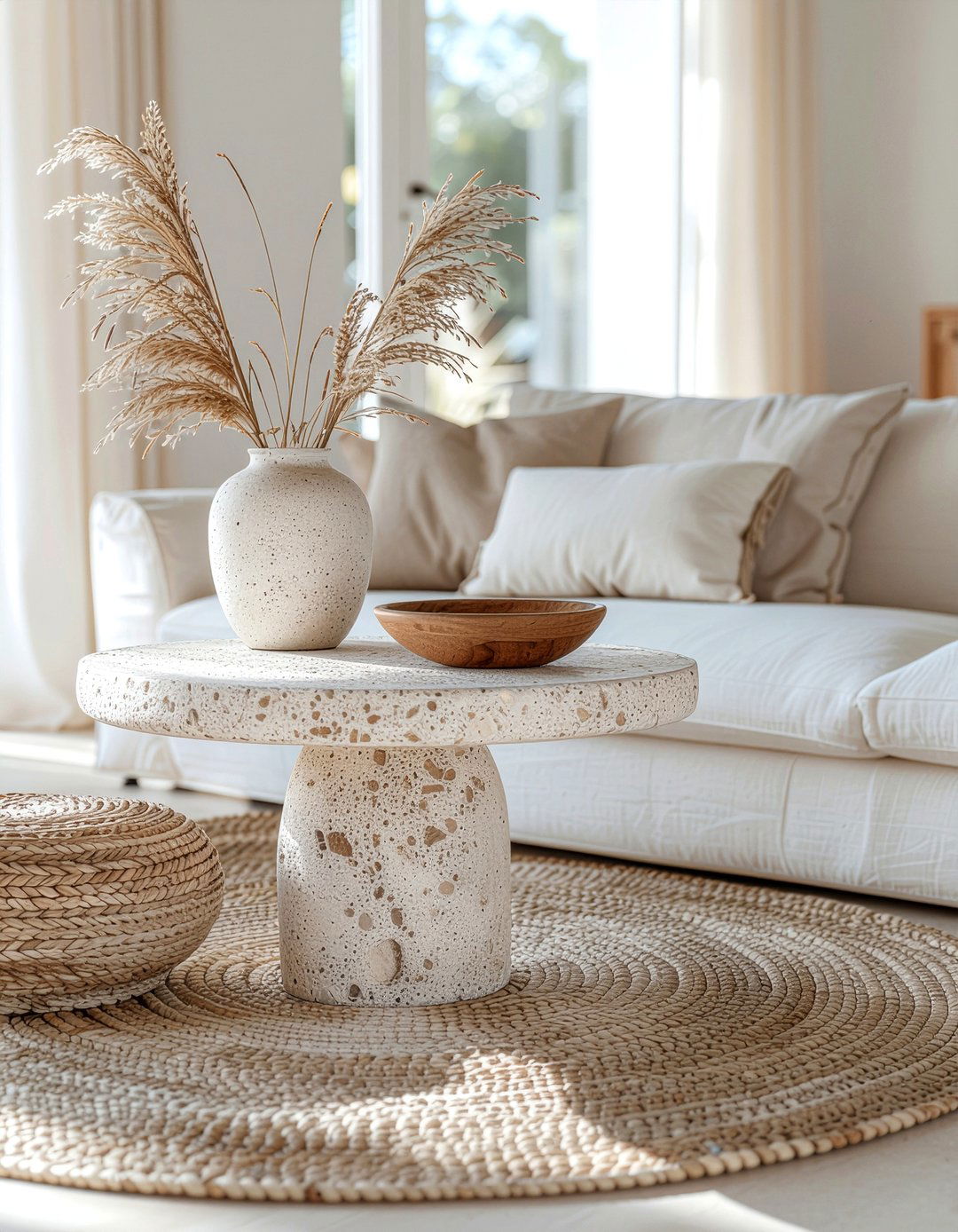 Travertine side table - 30 living room side tables