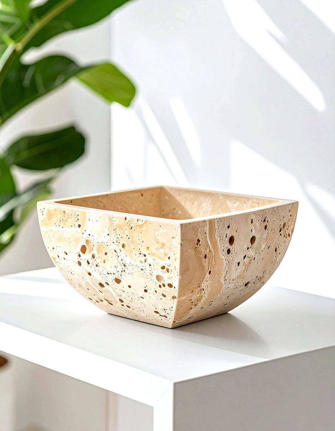 Travertine stone bowl - 30 console bowl ideas