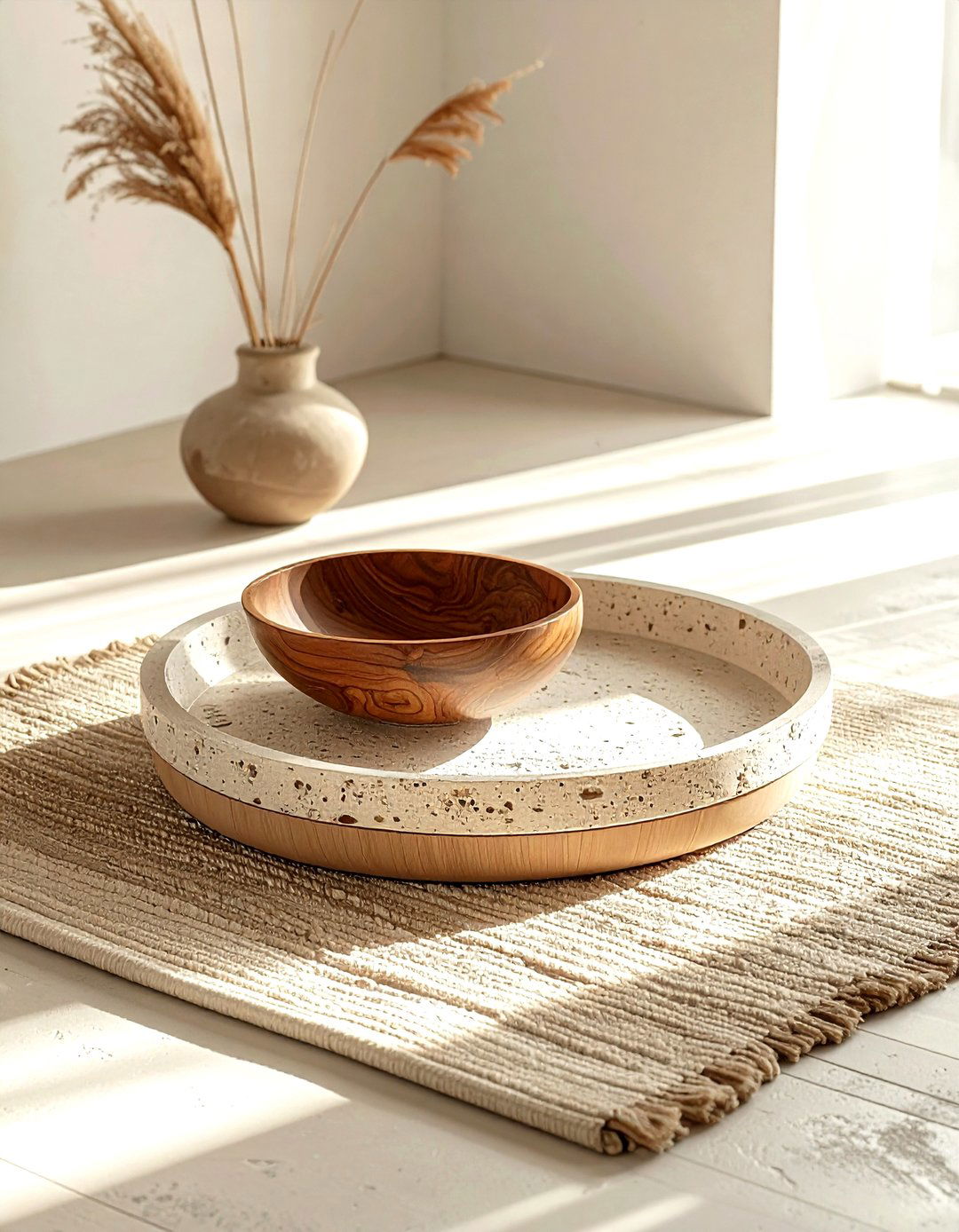 Travertine stone tray - 30 living room catch all trays