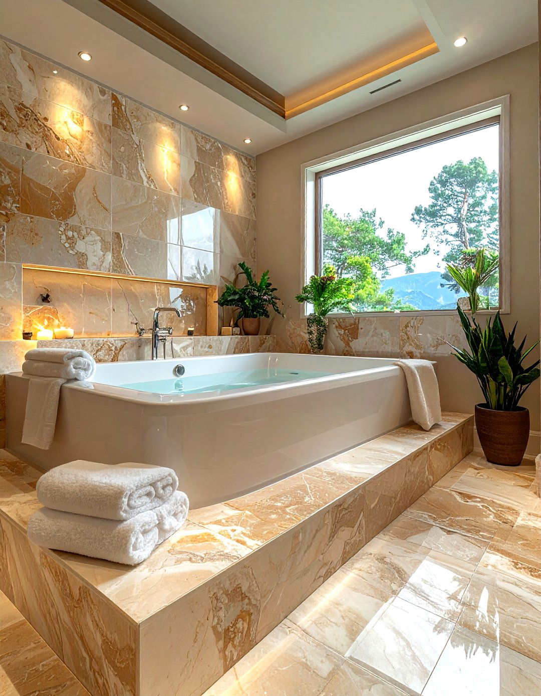Travertine tile around bathtub - 30 travertine tile bathroom ideas