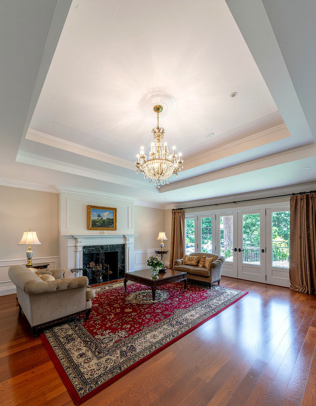 Tray Ceiling With Chandelier - 30 living room tray ceiling ideas