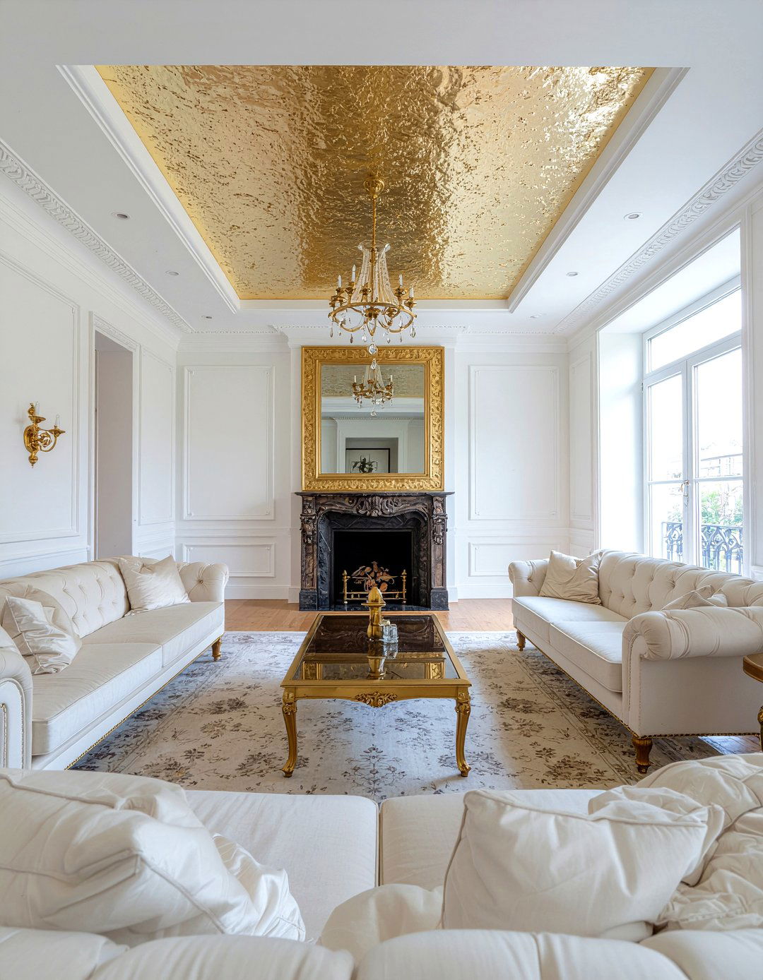 Tray Ceiling With Gold Leaf - 30 living room tray ceiling ideas
