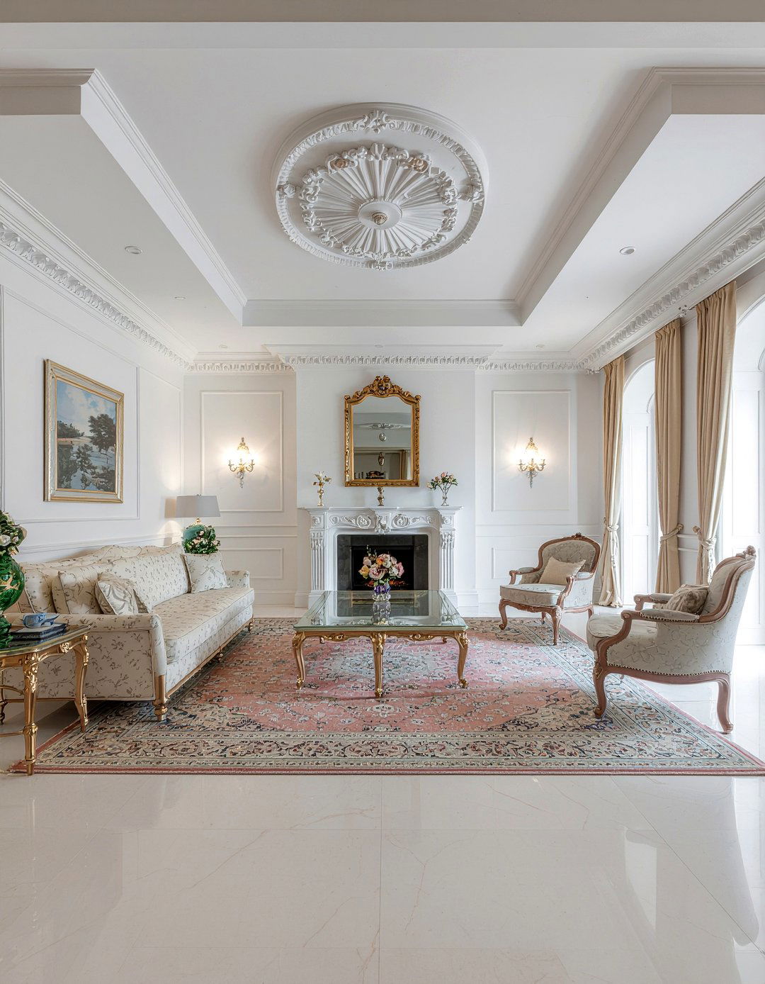 Tray Ceiling With Plaster Detail - 30 living room tray ceiling ideas