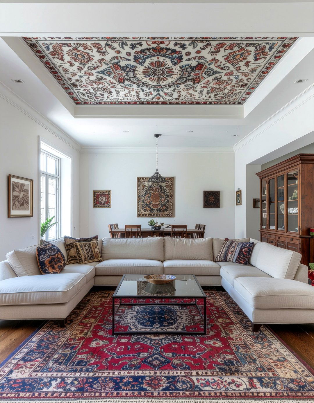 Tray Ceiling With Stencil - 30 living room tray ceiling ideas