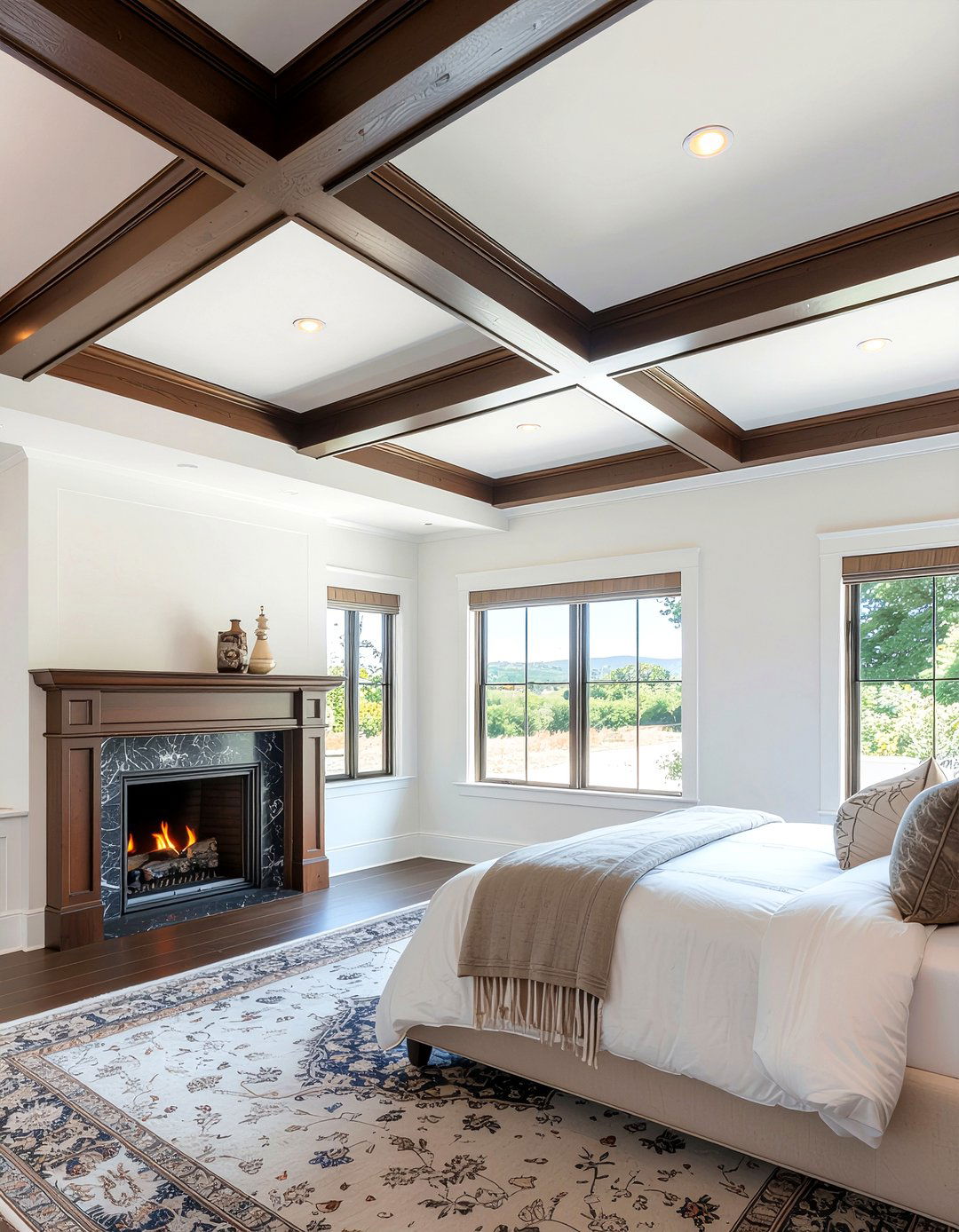 Tray ceiling with beams - 30 bedroom tray ceiling ideas