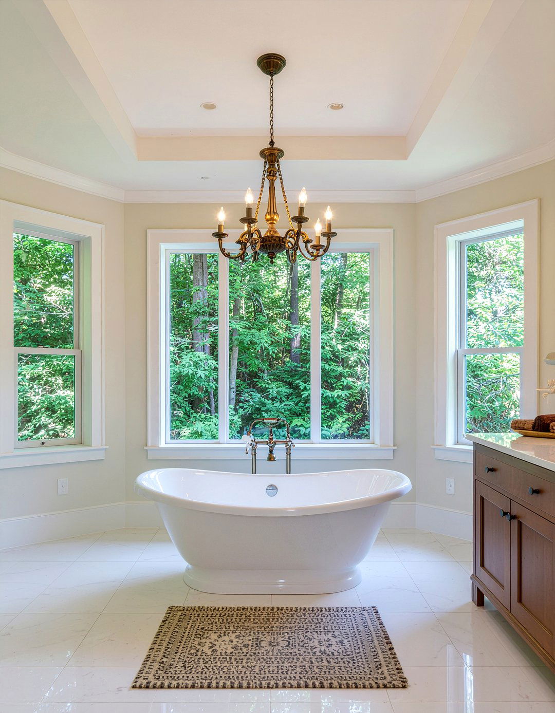 Tray ceiling with chandelier for bathroom - 30 bathroom tray ceiling ideas