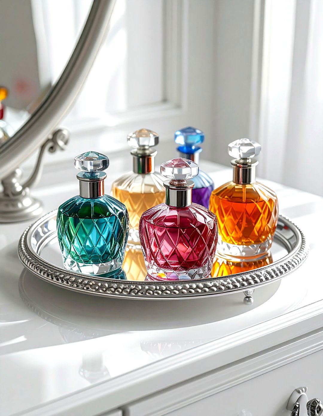 Tray for vintage perfume bottles - 30 heirloom display ideas