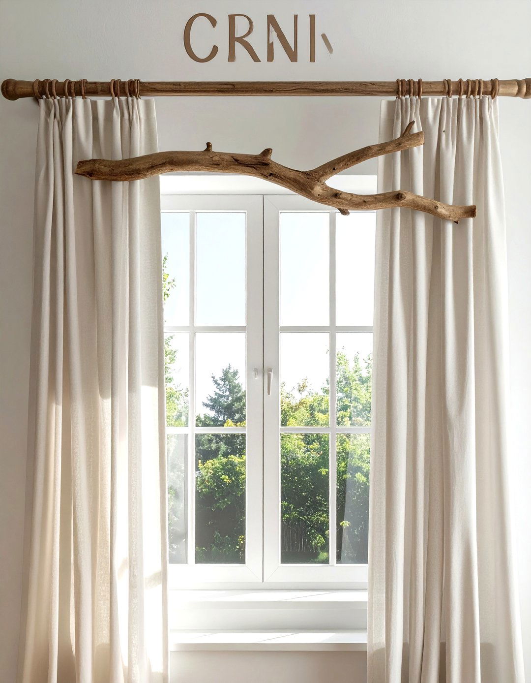 Tree Branch Curtain Rod - 30 woodland decor ideas