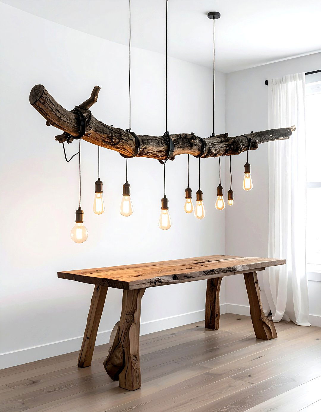 Tree Branch Light Fixture - 30 woodland dining room ideas
