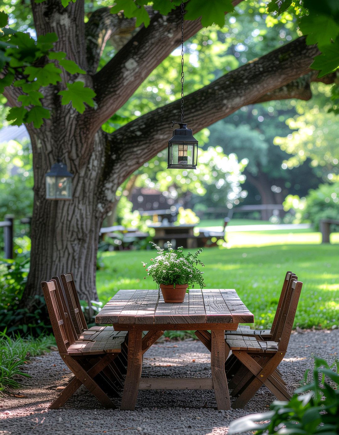 Tree Shaded Dining - 30 outdoor dining area ideas