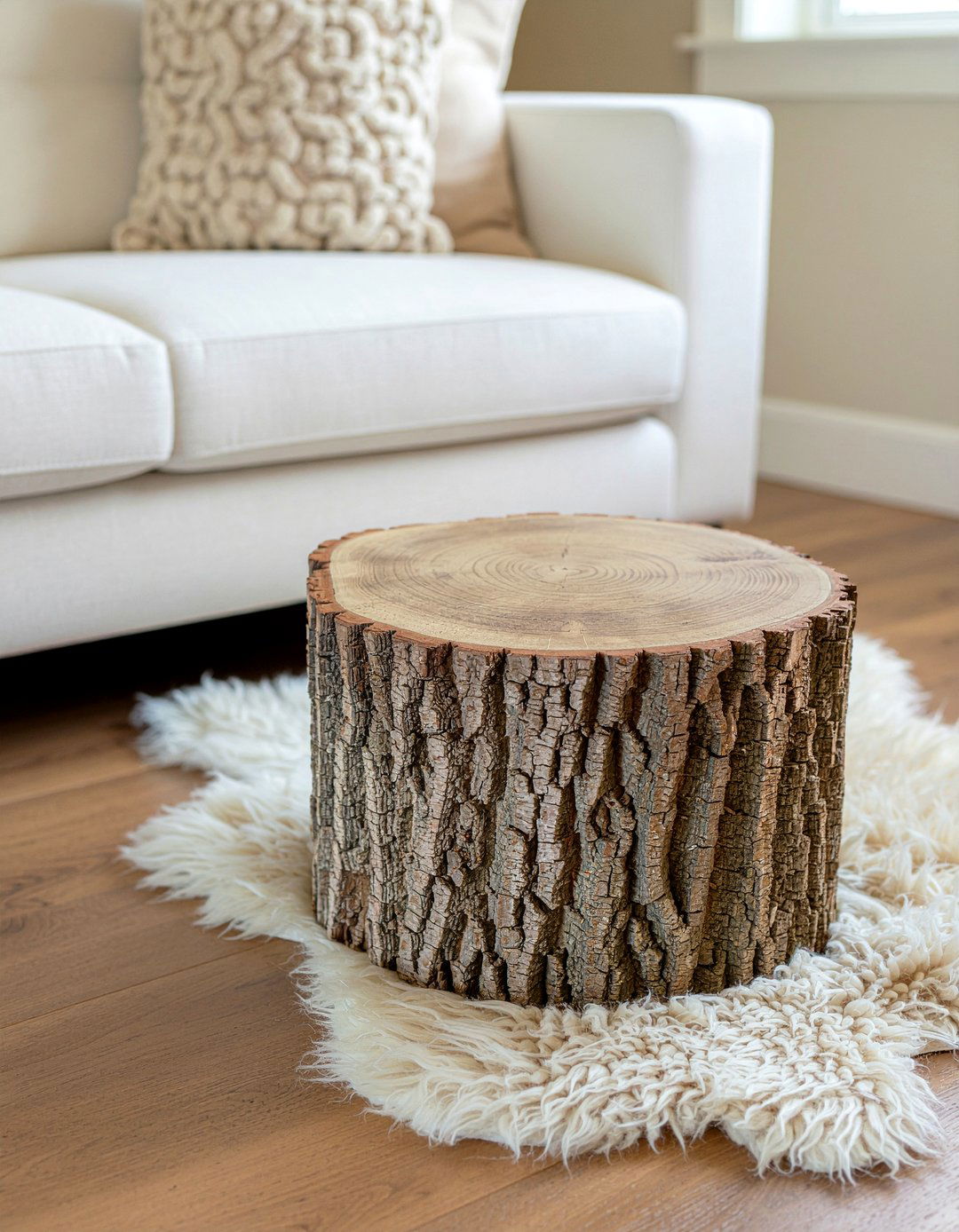 Tree Stump Side Table - 30 living room end table ideas
