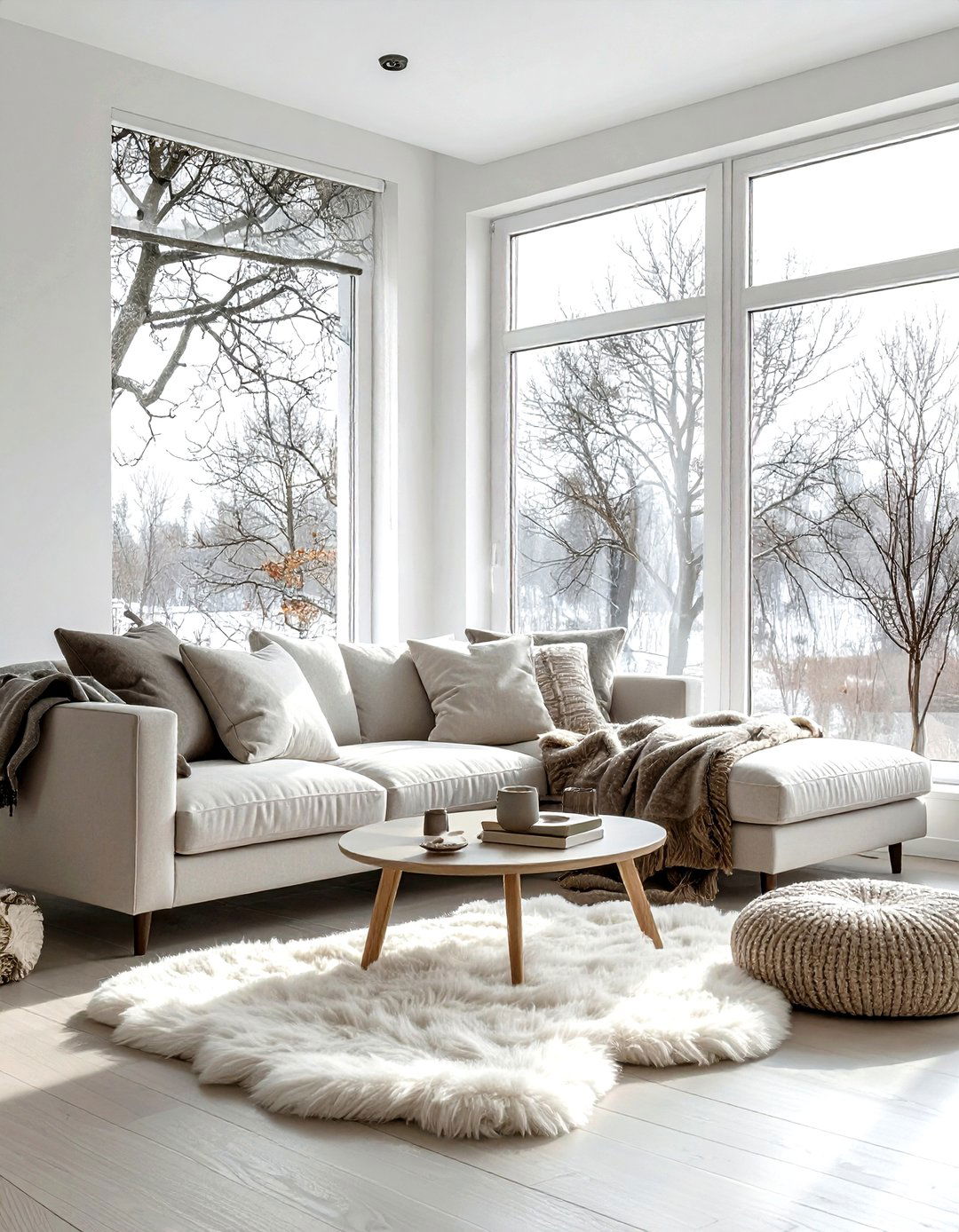 Tree branch window film - 30 living room window film ideas