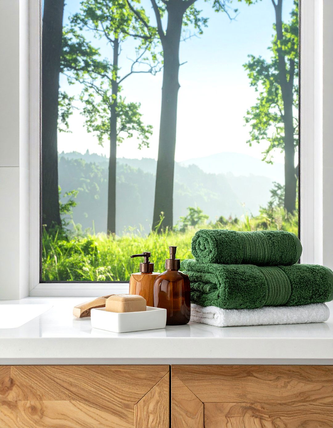 Tree silhouette window film - 30 bathroom window film ideas