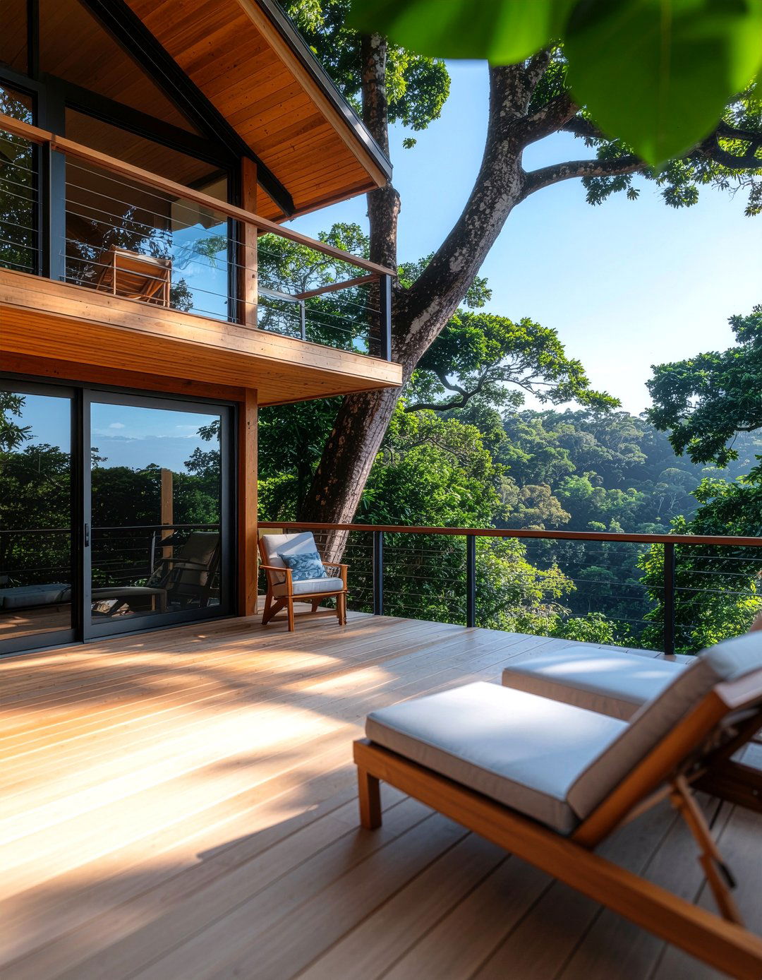 Treehouse with balcony - 30 treehouse bedroom ideas