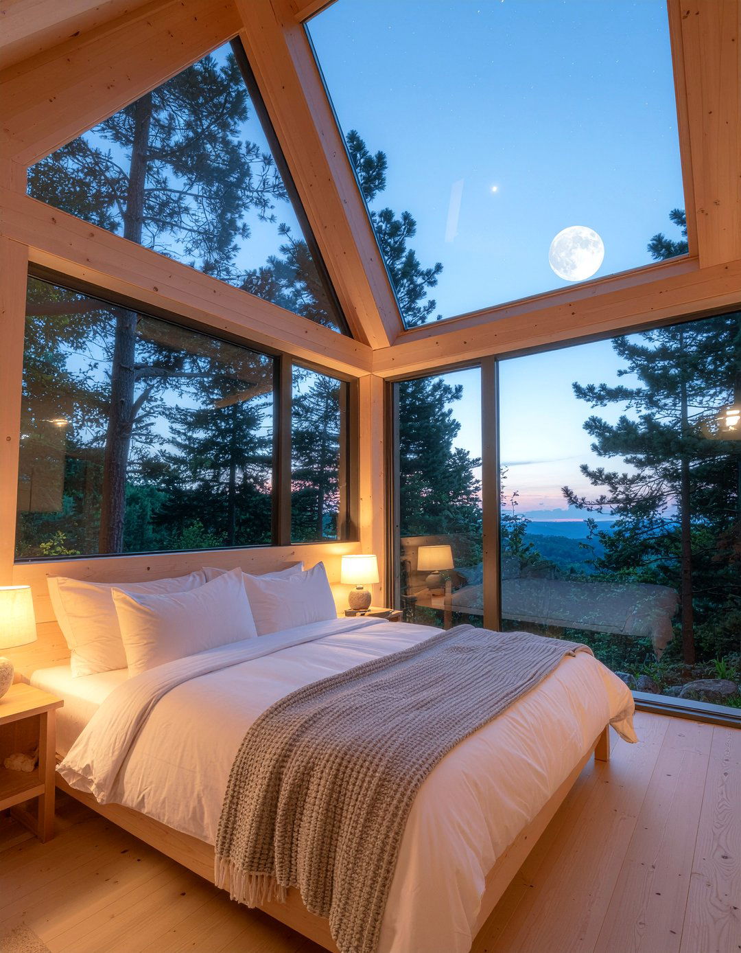 Treehouse with skylight - 30 treehouse bedroom ideas