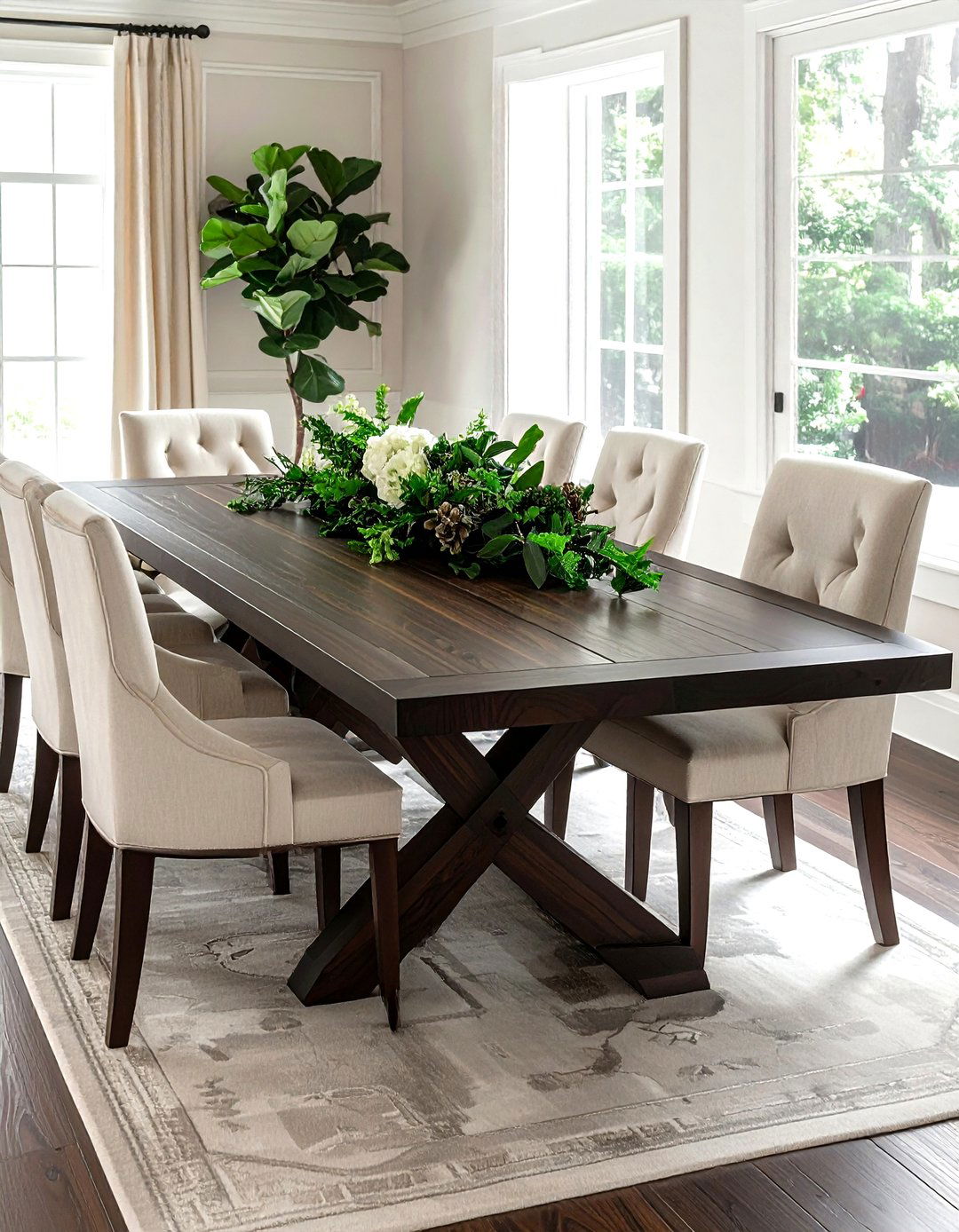 Trestle dining table - 30 kitchen furniture settings