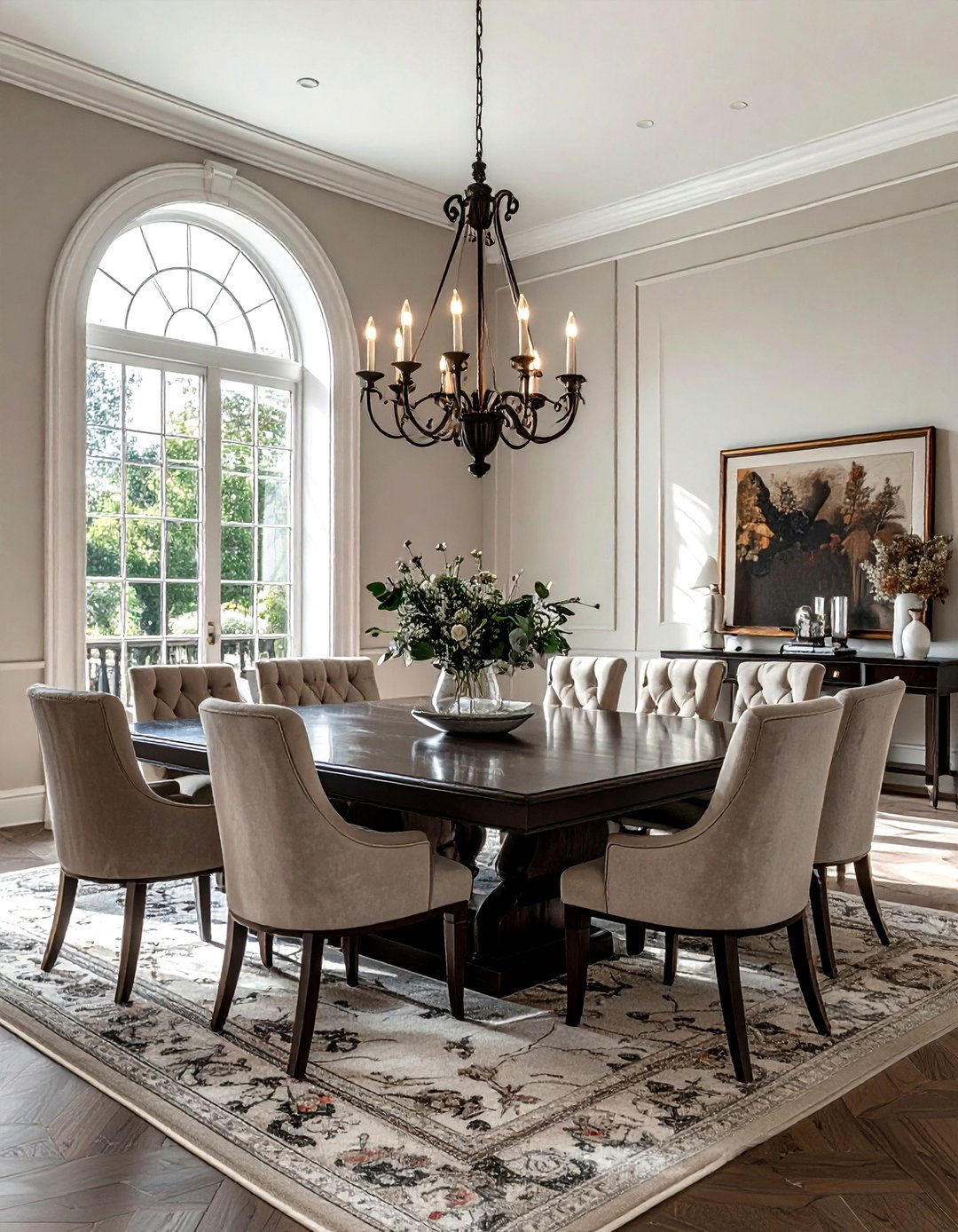 Trestle table in large dining room - 30 dining room furniture arrangement