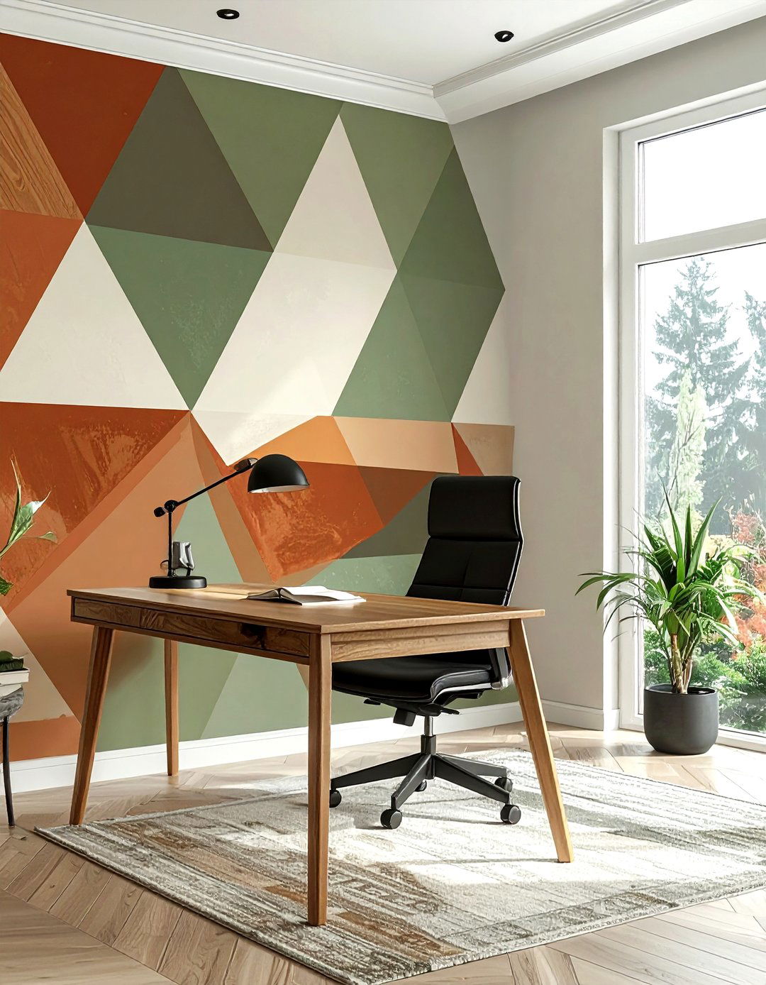Triangle wall paint pattern - 30 geometric pattern decor ideas