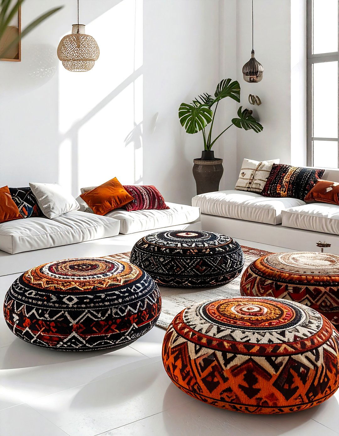 Tribal Pattern Floor Pouf - 30 tribal pattern decor ideas