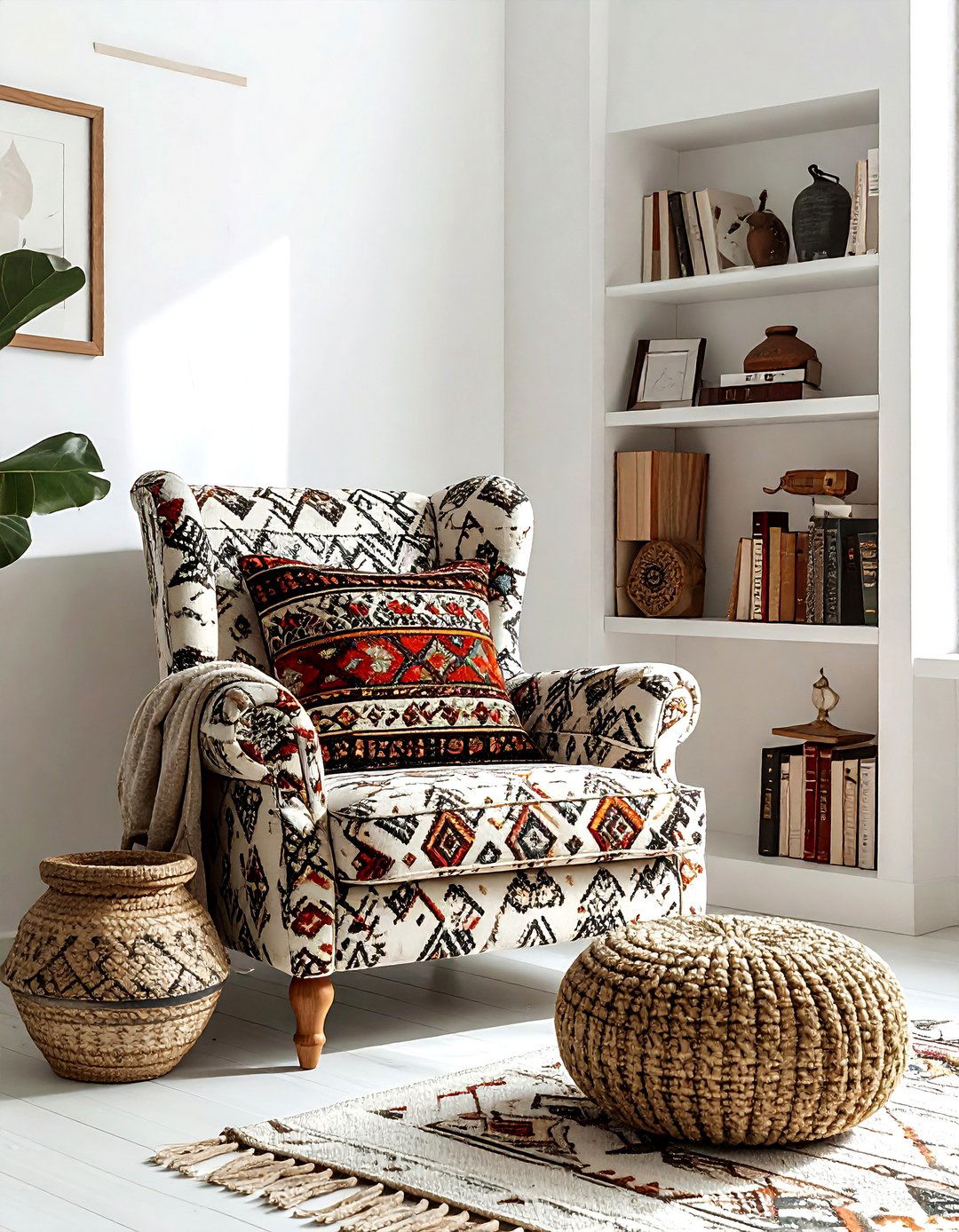 Tribal Pattern Reading Nook - 30 tribal pattern decor ideas