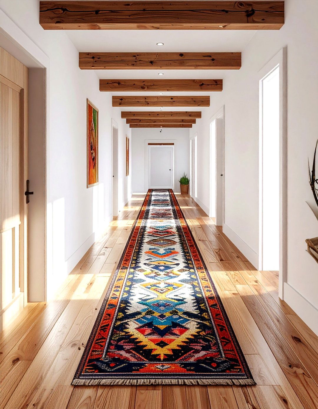 Tribal Print Hallway Runner - 30 tribal pattern decor ideas