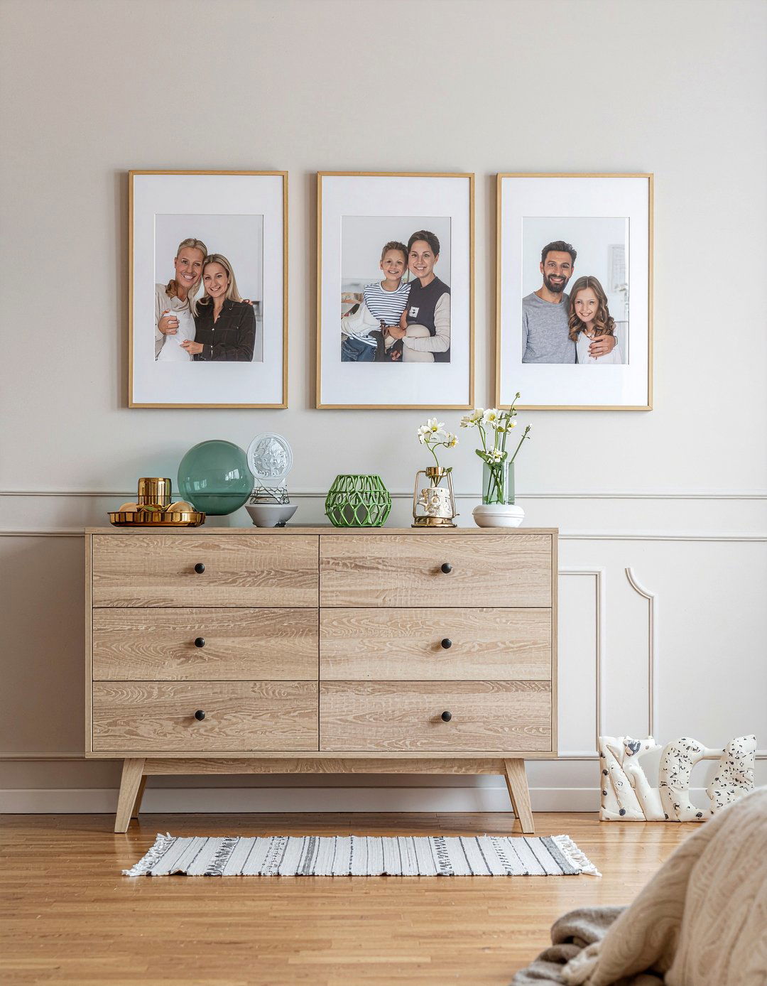 Triptych Family Portrait - 30 bedroom family photo ideas