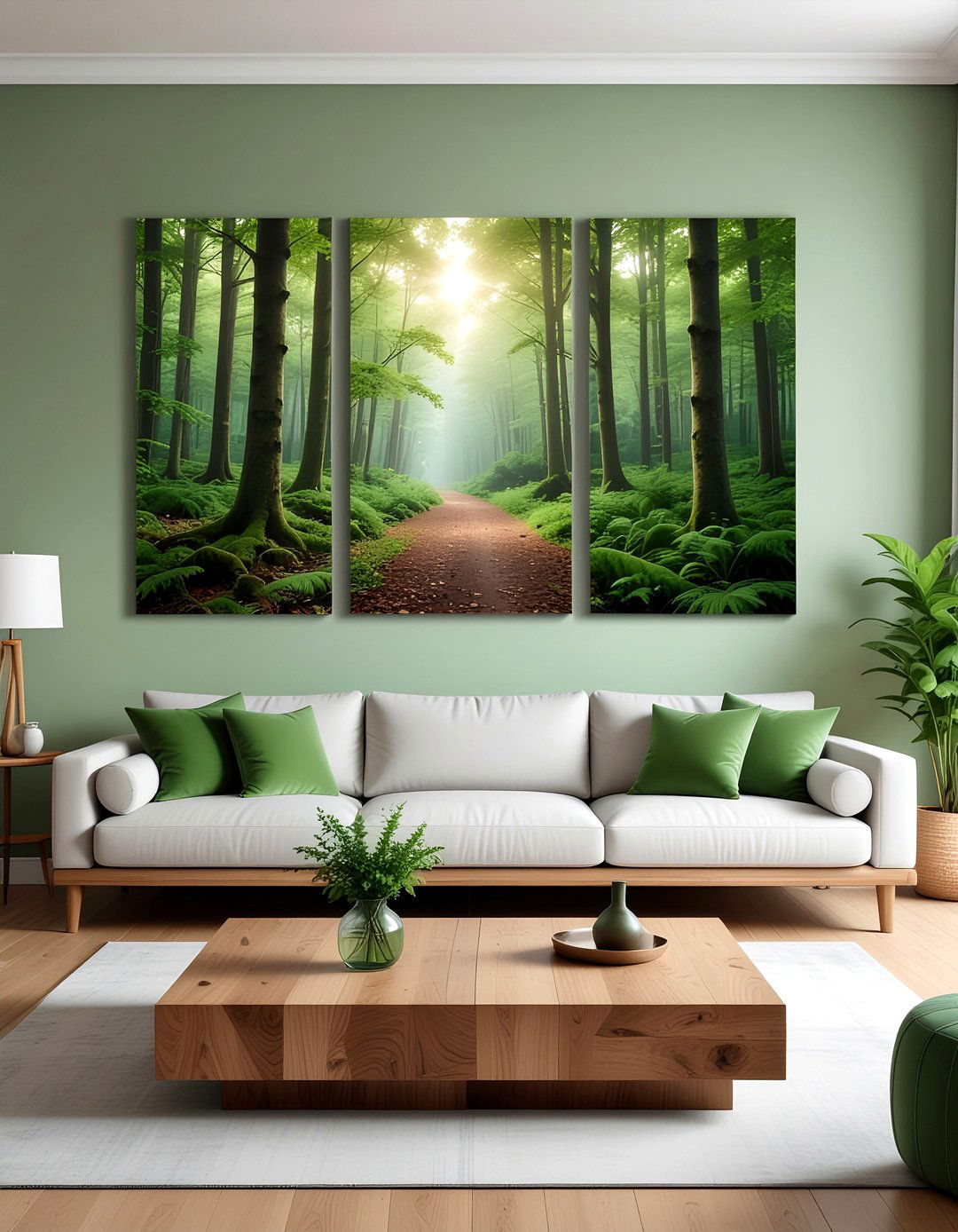 Triptych photo display - 30 living room photo displays