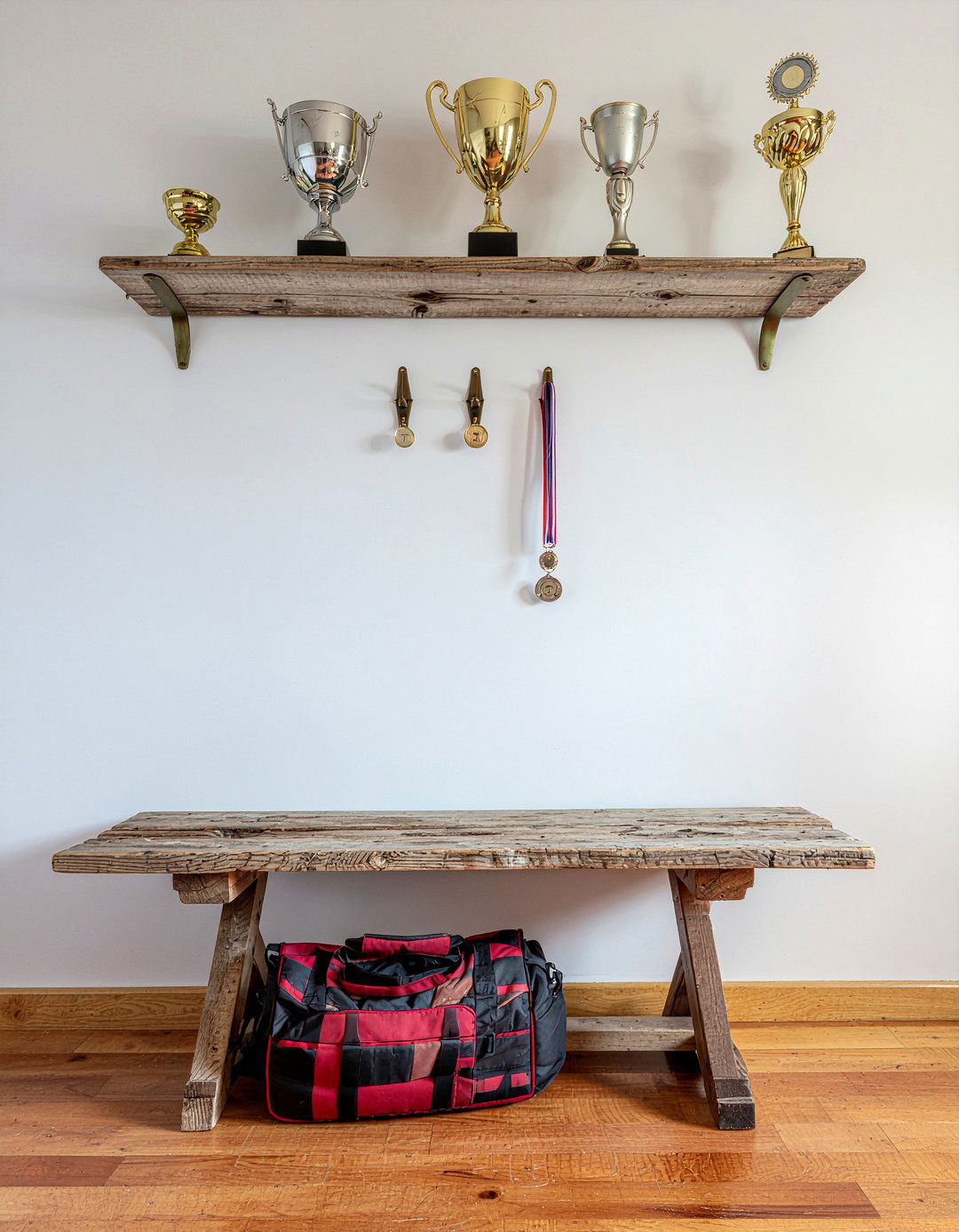 Trophy Shelf With Hooks - 30 bedroom trophy display ideas