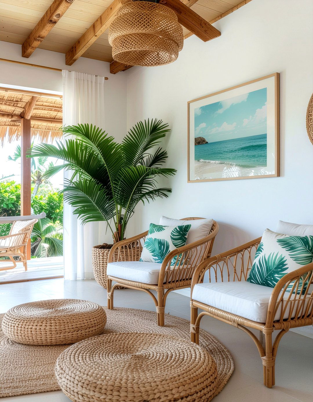 Tropical Beach Living Room - 30 beach themed living room ideas