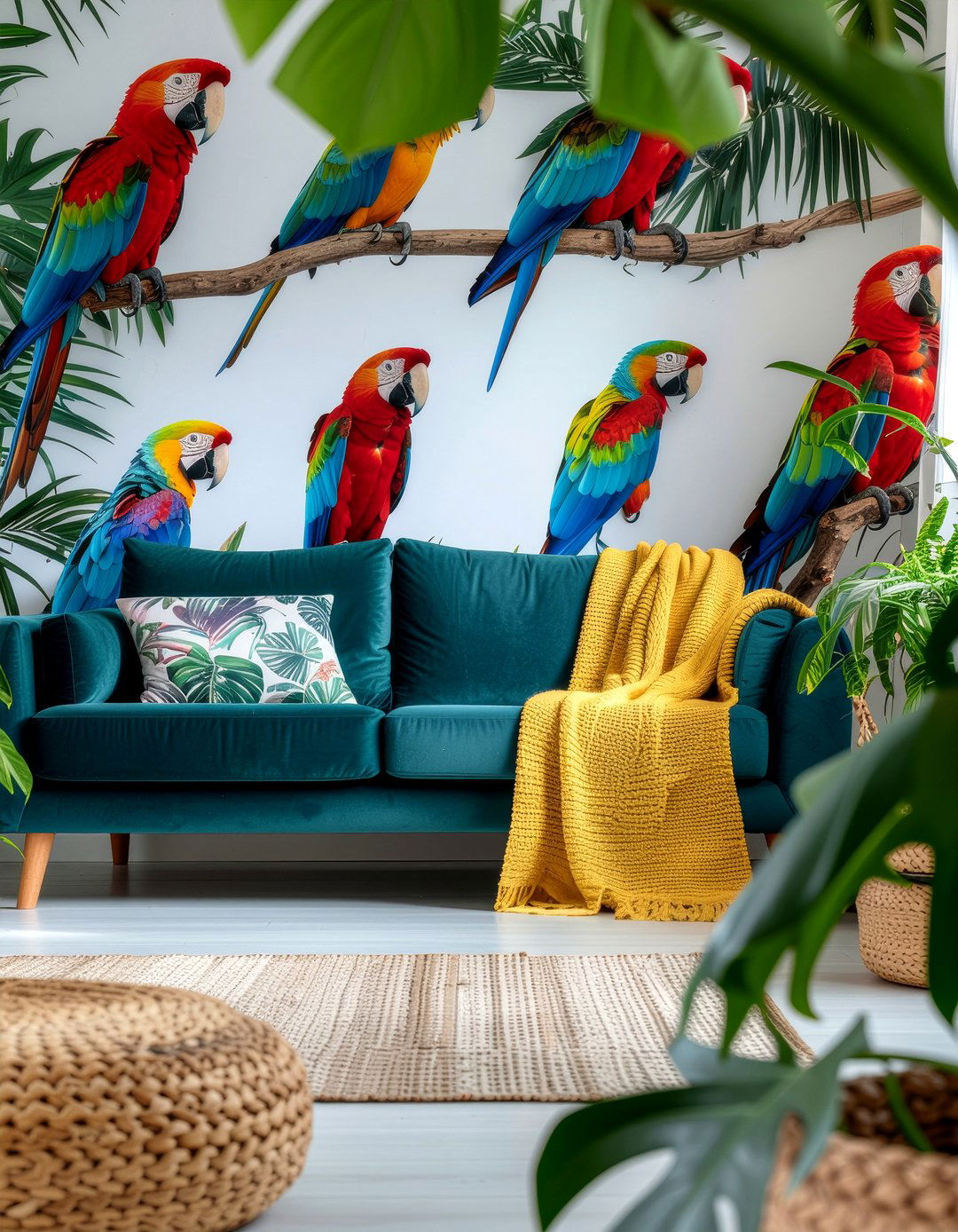 Tropical Bird Wallpaper - 30 living room tropical wallpapers