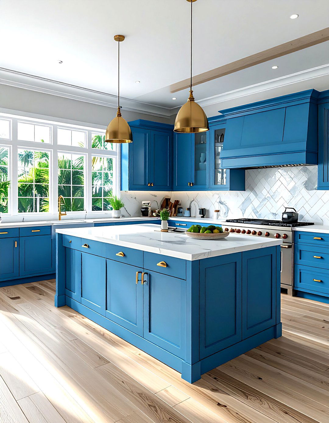 Tropical Blue Cabinets - 30 Caribbean kitchen ideas