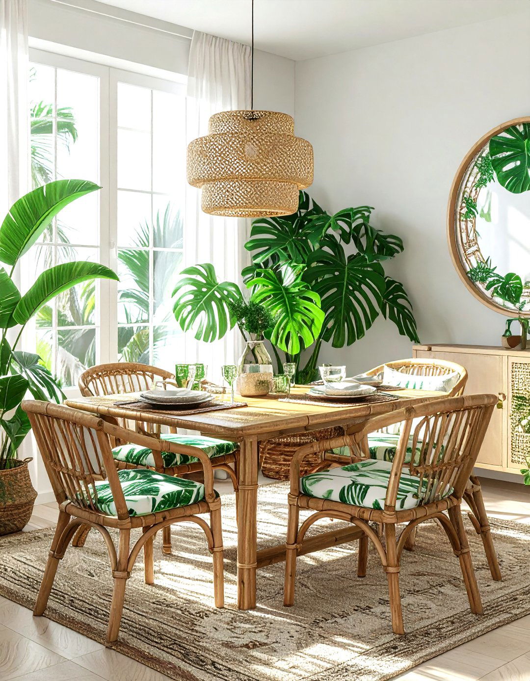 Tropical Boho Dining Room - 30 Bohemian dining room ideas
