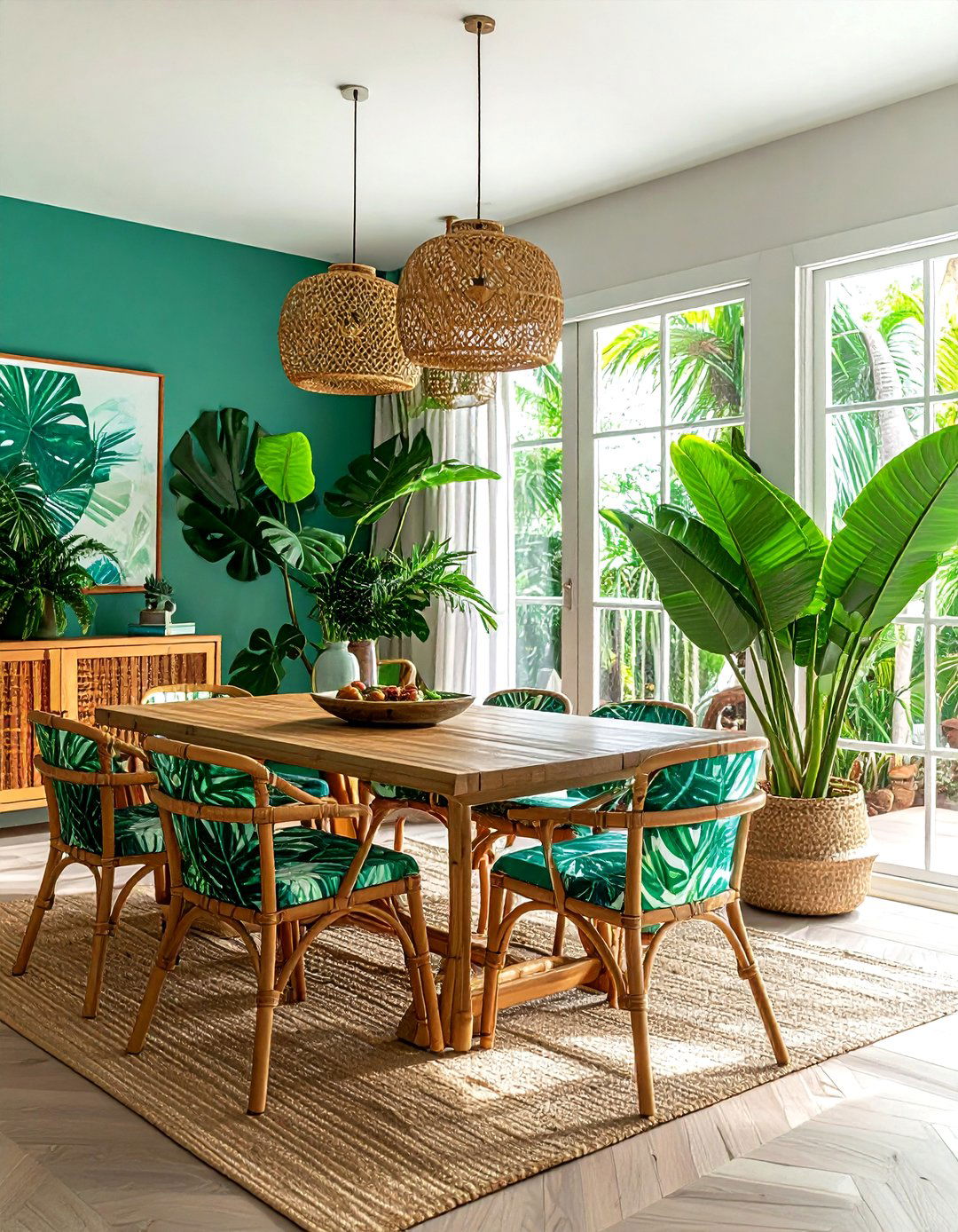 Tropical Coastal Dining Room - 30 coastal dining room ideas