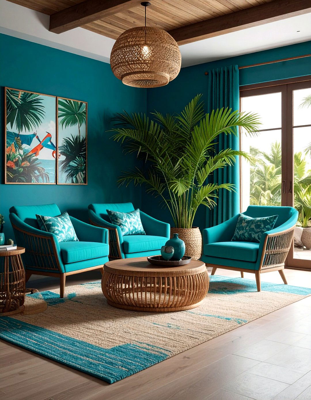 Tropical Coastal Living Room Blue - 30 coastal blue living room ideas
