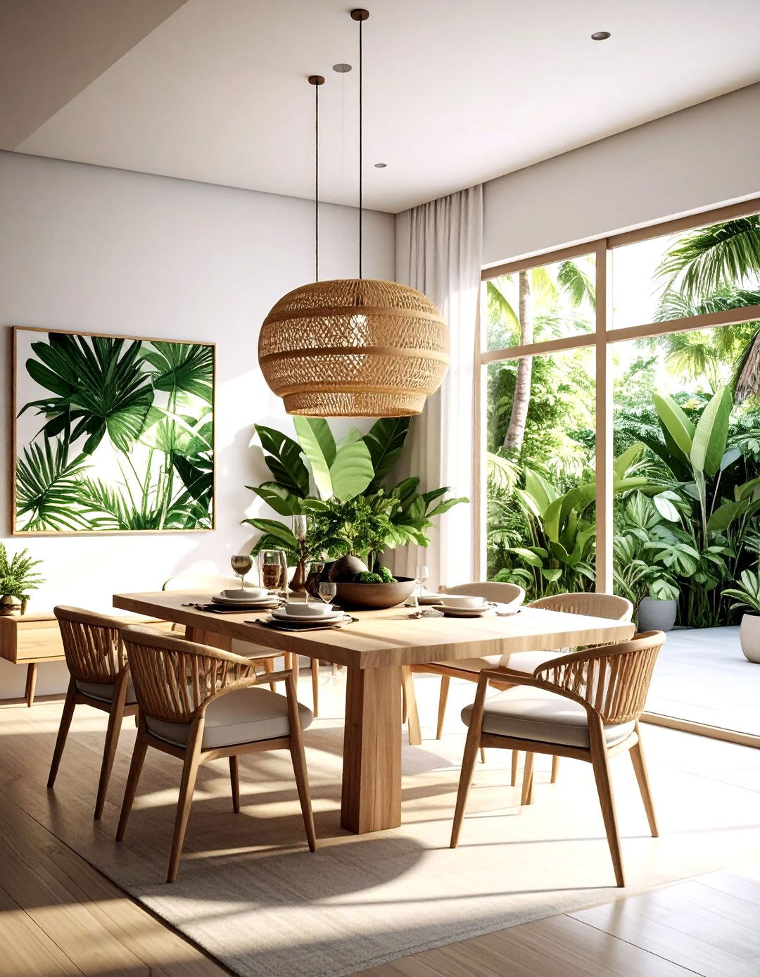 Tropical Dining Room - 30 dining room dimmer ideas