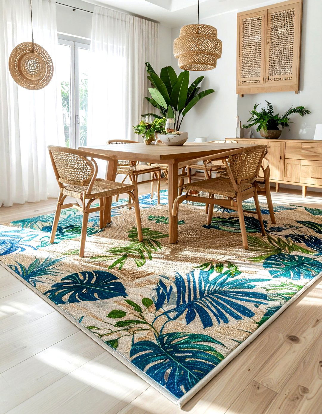 Tropical Dining Room Rug - 30 tropical dining room ideas