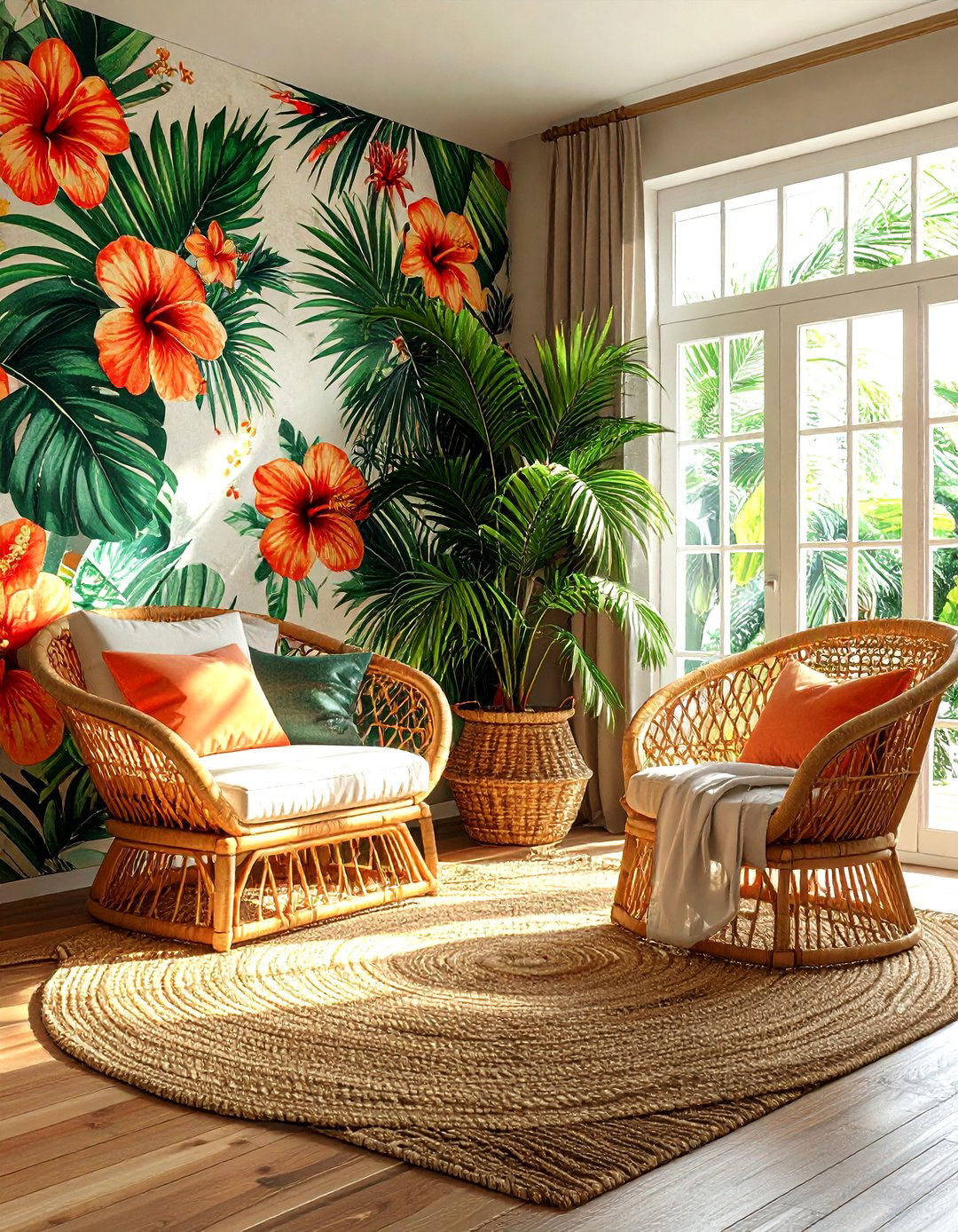 Tropical Floral Wallpaper - 30 living room floral wallpapers