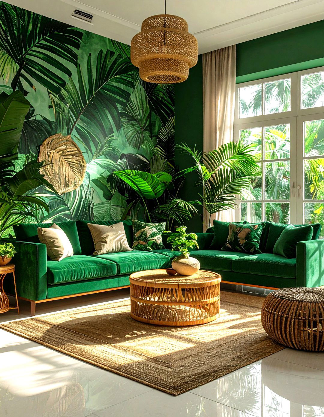 Tropical Green Living Room - 30 modern green living room ideas