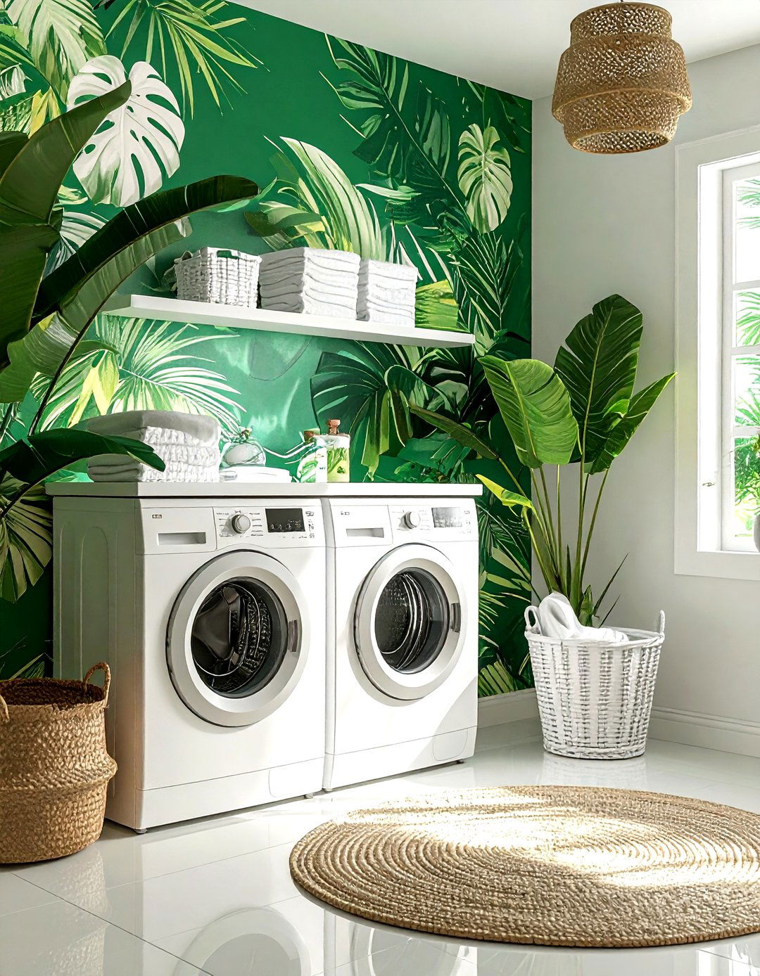 Tropical Laundry Room Wallpaper - 30 accent wallpaper ideas